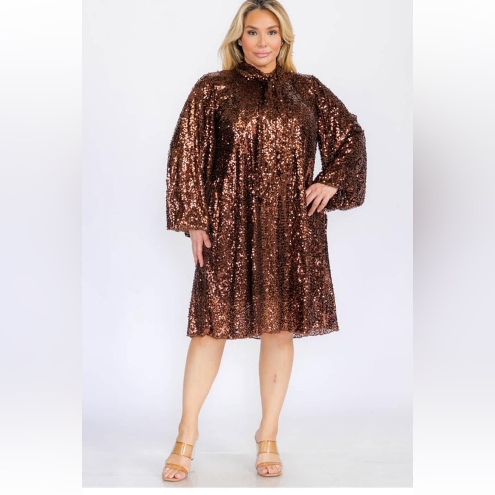 Sparkling Brown Sequin Dress